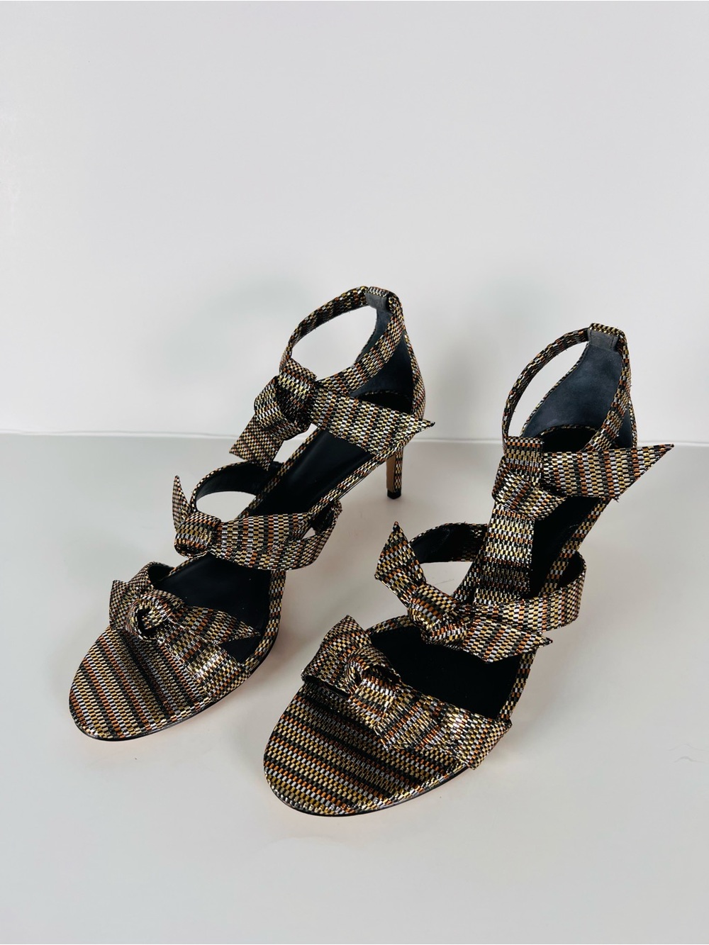 Alexandre Birman Lolita Kaleido Knot Sandal Heels Size 38.5